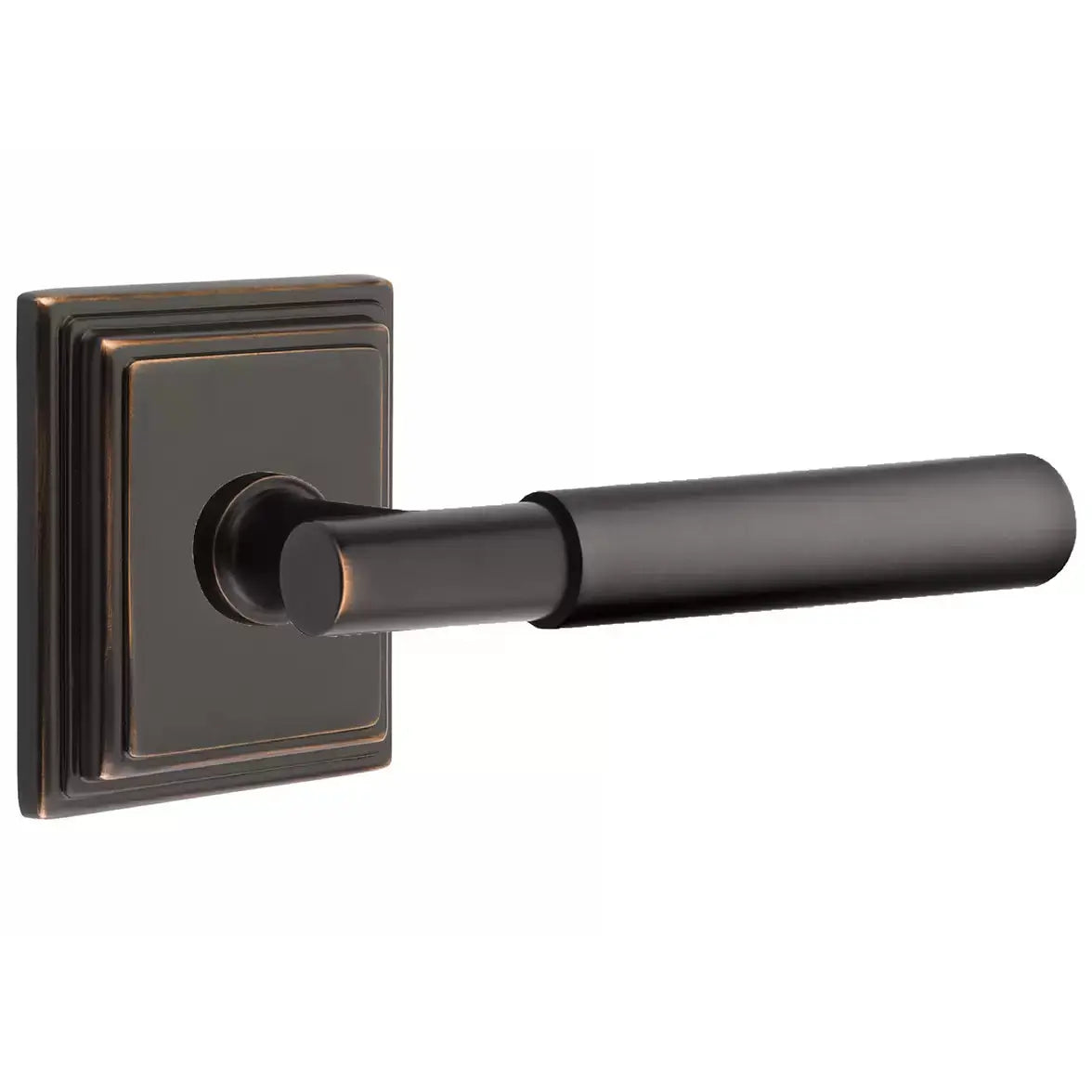 Emtek Smooth Lever with T-Bar Stem and Wilshire Rose by Emtek