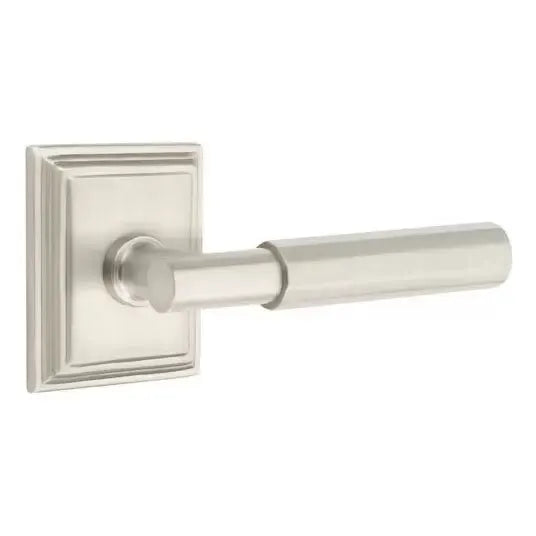 Emtek Faceted Lever with T-Bar Stem and Wilshire Rose by Emtek
