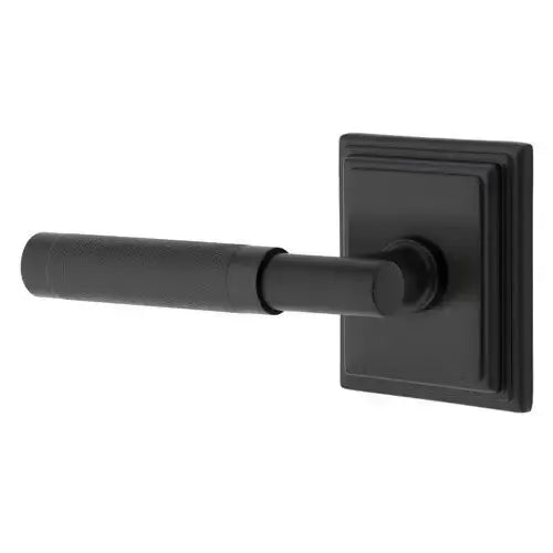 Emtek Knurled Lever with T-Bar Stem and Wilshire Rose by Emtek