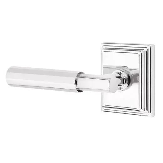 Emtek Faceted Lever with T-Bar Stem and Wilshire Rose by Emtek