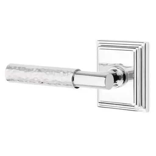Emtek Hammered Lever with T-Bar Stem and Wilshire Rose by Emtek