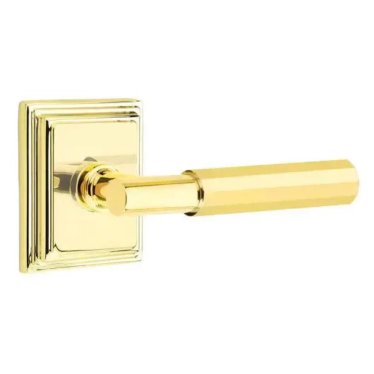 Emtek Faceted Lever with T-Bar Stem and Wilshire Rose by Emtek