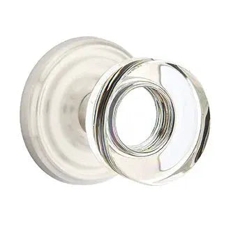 Emtek Modern Disc Glass Door Knob with Regular Rose by Emtek