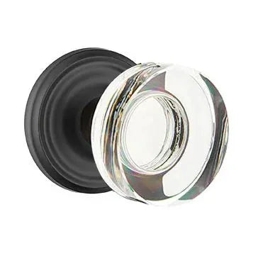 Emtek Modern Disc Glass Door Knob with Regular Rose by Emtek