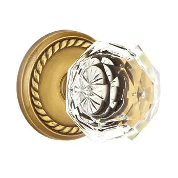 Emtek Diamond Door Knob with Rope Rose by Emtek