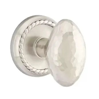 Emtek Hammered Egg Door Knob with Rope Rose by Emtek