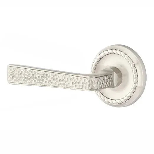 Emtek Hammered Door Lever with Rope Rose by Emtek