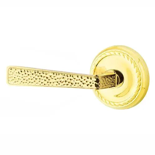 Emtek Hammered Door Lever with Rope Rose by Emtek