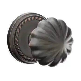 Emtek Melon Door Knob with Rope Rose by Emtek