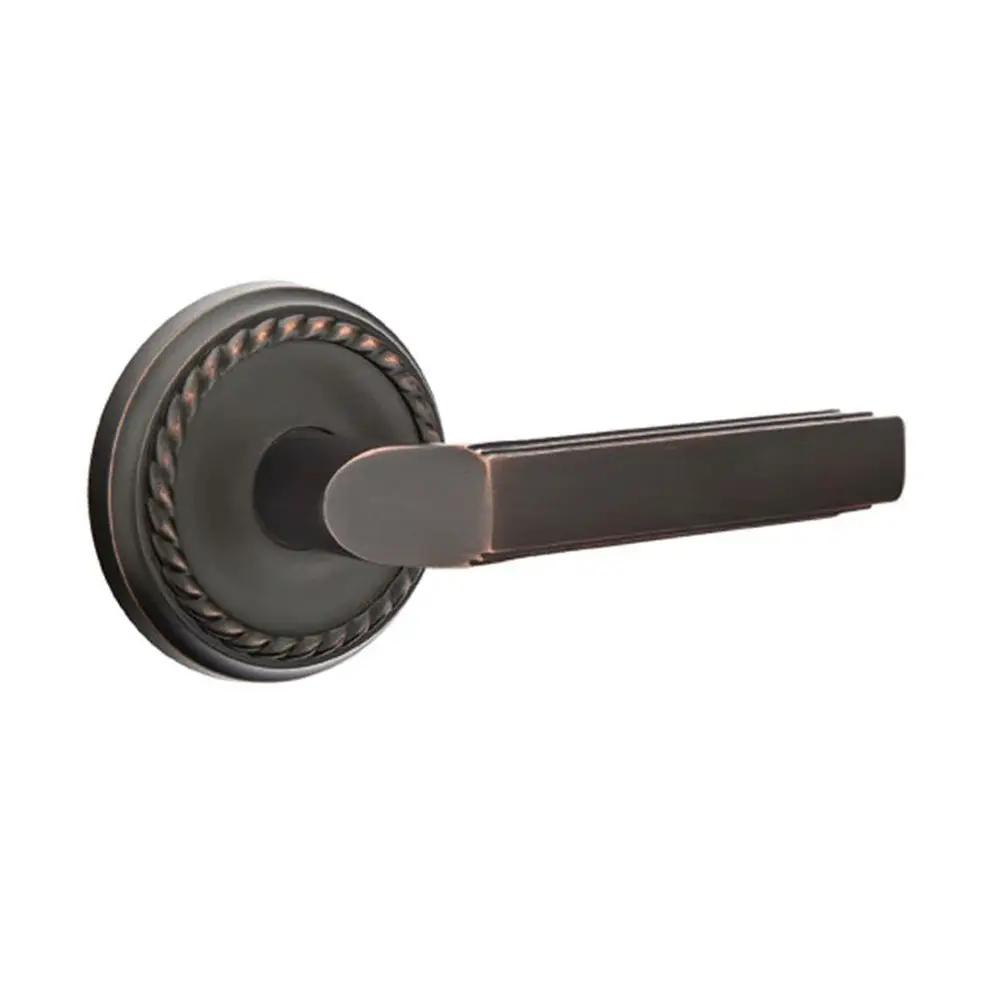 Emtek Milano Door Lever with Rope Rose by Emtek