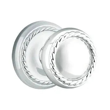 Emtek Ribbon and Reed Knob with Rope Rose by Emtek