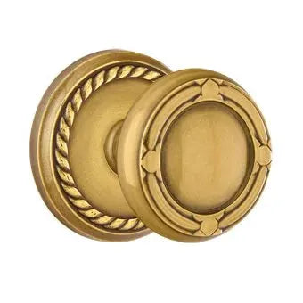 Emtek Ribbon and Reed Knob with Rope Rose by Emtek