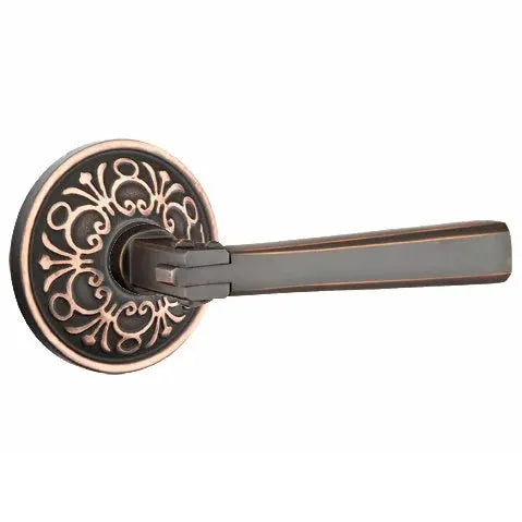 Emtek Arts and Crafts Door Lever with Lancaster Rose by Emtek