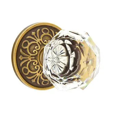 Emtek Diamond Door Knob with Lancaster Rose by Emtek