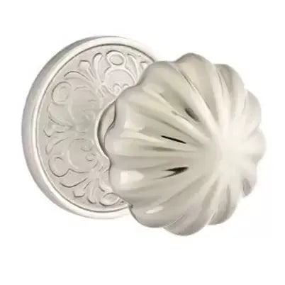 Emtek Melon Door Knob with Lancaster Rose by Emtek