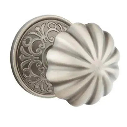 Emtek Melon Door Knob with Lancaster Rose by Emtek