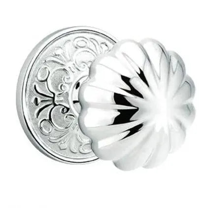 Emtek Melon Door Knob with Lancaster Rose by Emtek
