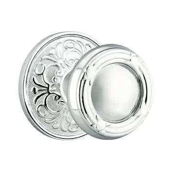 Emtek Ribbon and Reed Knob with Lancaster Rose by Emtek