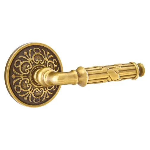 Emtek Ribbon and Reed Lever with Lancaster Rose by Emtek