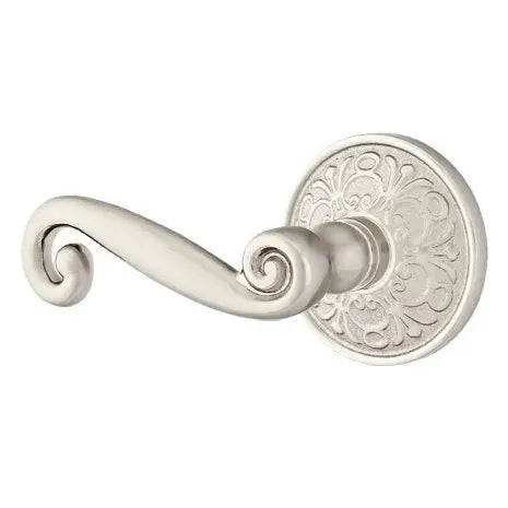 Emtek Rustic Door Lever with Lancaster Rose by Emtek