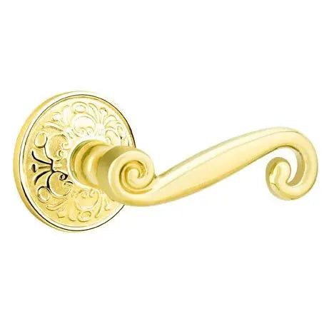 Emtek Rustic Door Lever with Lancaster Rose by Emtek