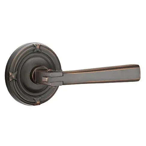 Emtek Arts and Crafts Door Lever with Ribbon and Reed Rose by Emtek
