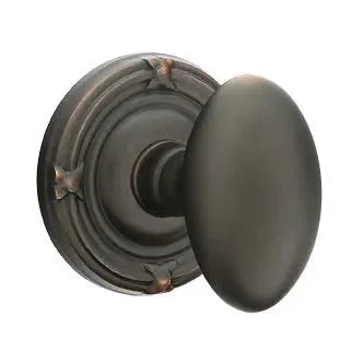 Emtek Egg Door Knob with Ribbon and Reed Rose by Emtek