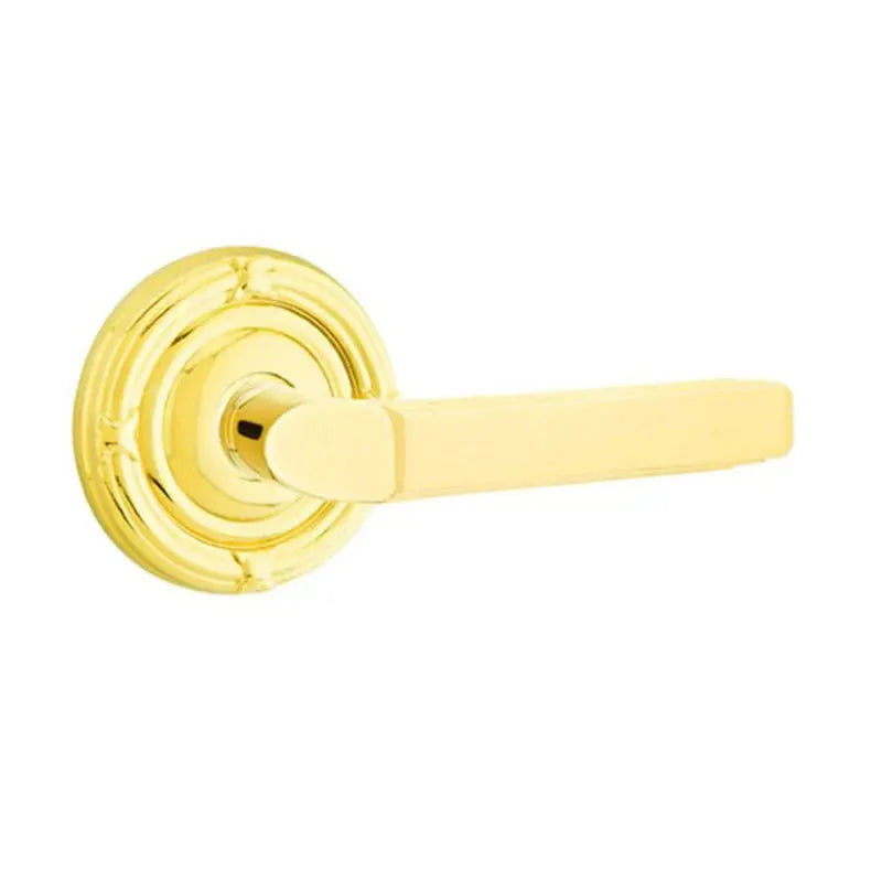 Emtek Milano Door Lever with Ribbon and Reed Rose by Emtek