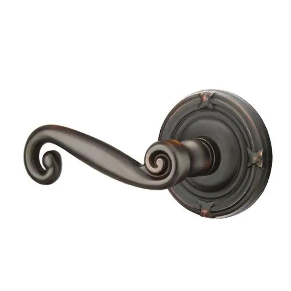 Emtek Rustic Door Lever with Ribbon and Reed Rose by Emtek