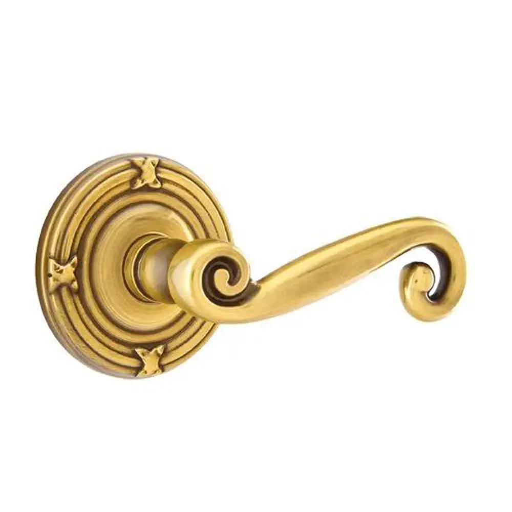 Emtek Rustic Door Lever with Ribbon and Reed Rose by Emtek