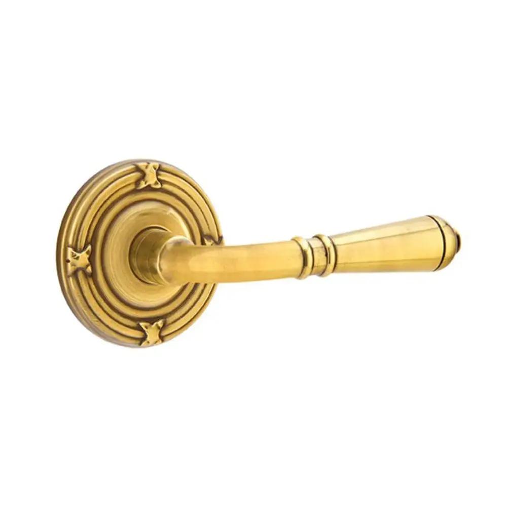 Emtek Turino Door Lever with Ribbon and Reed Rose by Emtek