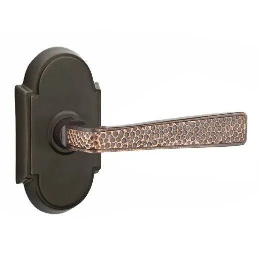Emtek Hammered Door Lever with #8 Rose by Emtek