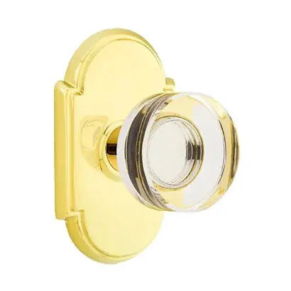 Emtek Modern Disc Glass Door Knob with #8 Rose by Emtek