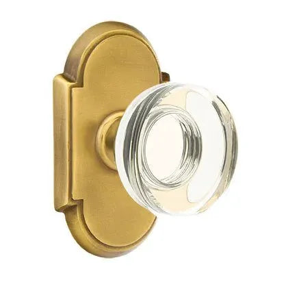 Emtek Modern Disc Glass Door Knob with #8 Rose by Emtek