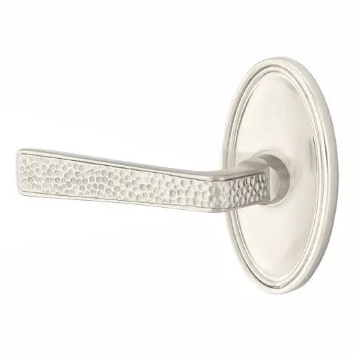 Emtek Hammered Door Lever with Oval Rose by Emtek