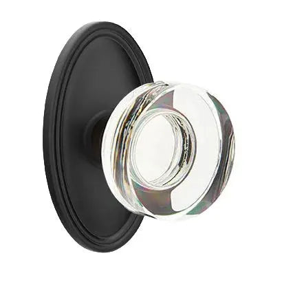 Emtek Modern Disc Glass Door Knob with Oval Rose by Emtek