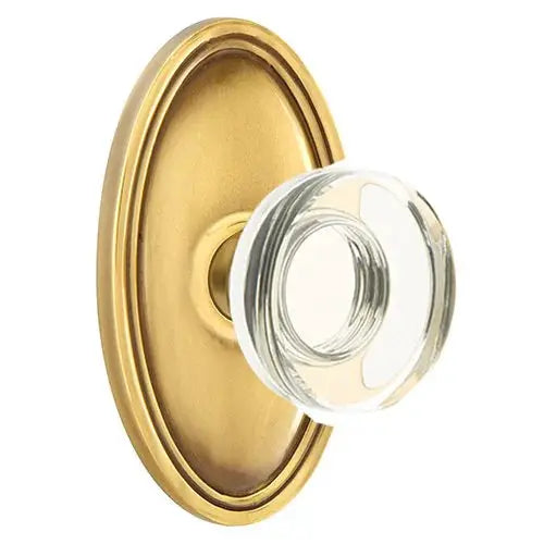 Emtek Modern Disc Glass Door Knob with Oval Rose by Emtek