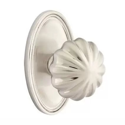 Emtek Melon Door Knob with Oval Rose by Emtek