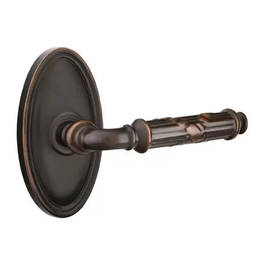 Emtek Ribbon and Reed Lever with Oval Rose by Emtek