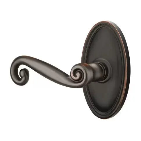 Emtek Rustic Door Lever with Oval Rose by Emtek