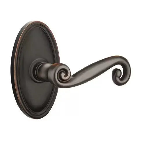 Emtek Rustic Door Lever with Oval Rose by Emtek