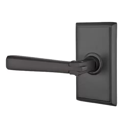 Emtek Arts and Crafts Door Lever with Rectangular Rose by Emtek