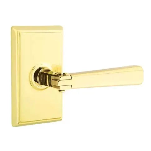 Emtek Arts and Crafts Door Lever with Rectangular Rose by Emtek