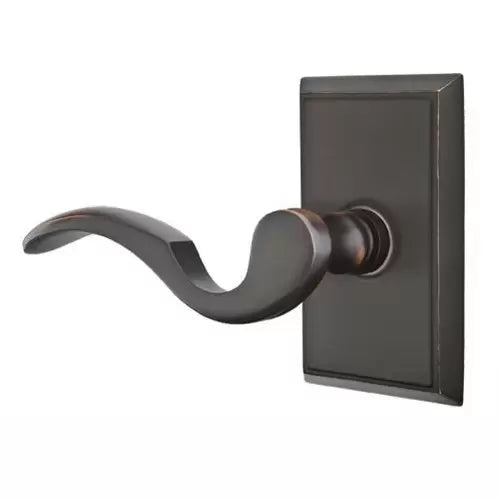 Emtek Cortina Door Lever with Rectangular Rose by Emtek
