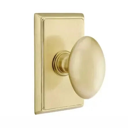 Emtek Egg Door Knob with Rectangular Rose by Emtek