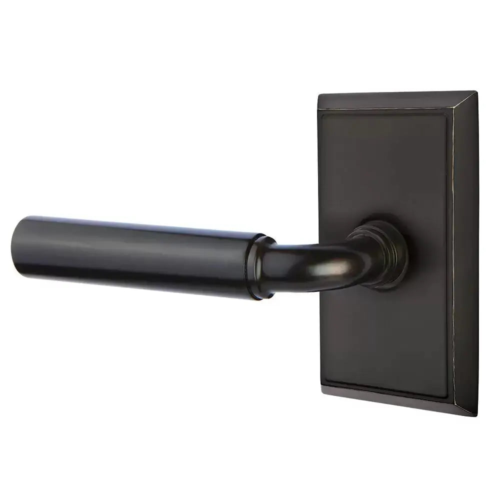Emtek Manning Door Lever with Rectangular Rose by Emtek