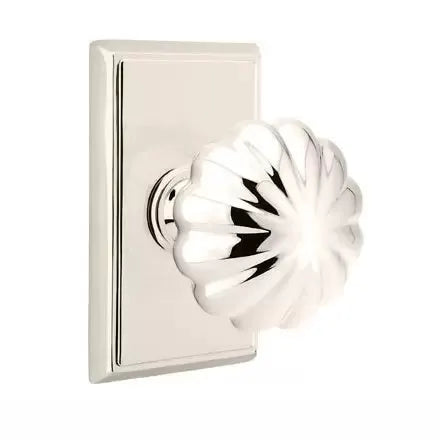 Emtek Melon Door Knob with Rectangular Rose by Emtek