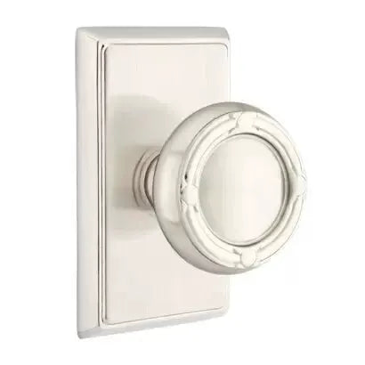 Emtek Ribbon and Reed Knob with Rectangular Rose by Emtek