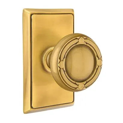 Emtek Ribbon and Reed Knob with Rectangular Rose by Emtek