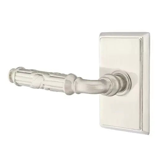 Emtek Ribbon and Reed Lever with Rectangular Rose by Emtek